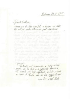 Lettre de Carlo Belli à la comtesse Pecci Blunt - 1966