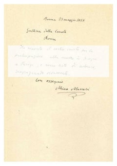 Letter de Mino Maccari à la comtesse Pecci Blunt - 1937