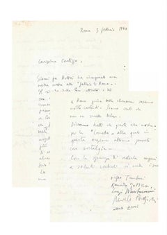 Lettre d'Orfeo Tamburi à la comtesse Pecci Blunt - 1940