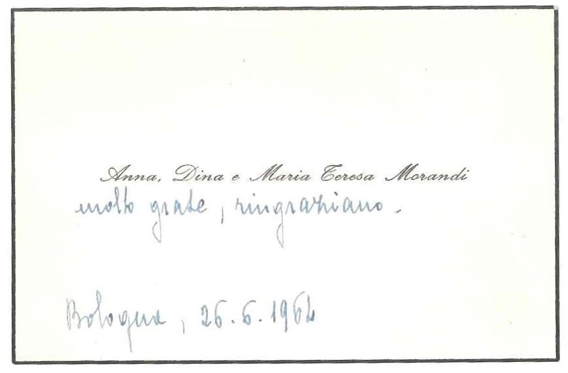 Condolence Telegram by Giorgio Morands Sisters - 1964 - Art by Morandi Sisters