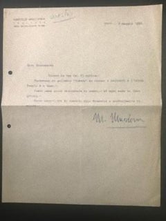 Carta de Marcello Mascherini a Nesto Jacometti - 1956