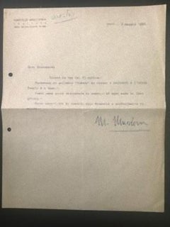 Vintage Letter from Marcello Mascherini to Nesto Jacometti - 1956