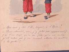 Caricature – Originalzeichnung von Edmond Lavrate – 19. Jahrhundert