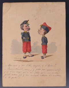 Caricature - Original Drawing by Edmond Lavrate - 19th century