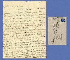 Vintage Letter of Greeting from Alberto Moravia to Countess Pecci-Blunt - 1954