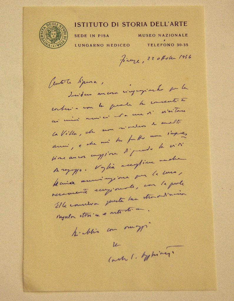  Autograph Letter by C.L. Ragghianti - 1946 - Art by Carlo Ludovico Ragghianti