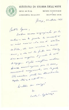 Autogramm-Brief von C.L. Ragghianti – 1946