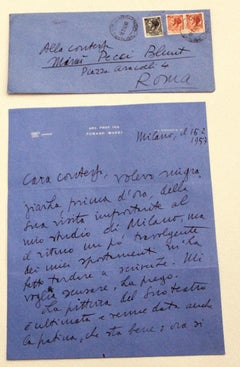 Vintage Thank you letter by Tommaso Buzzi - 1957