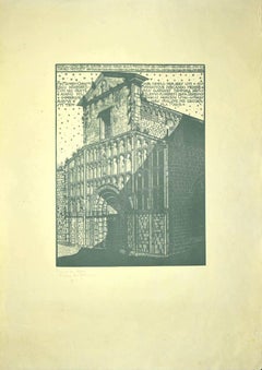 The Church - Woodcut by Bruno da Osimo - 1925