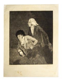 Homage To Goya - Original Etching by Louis-Léopold Boilly - 19th Century