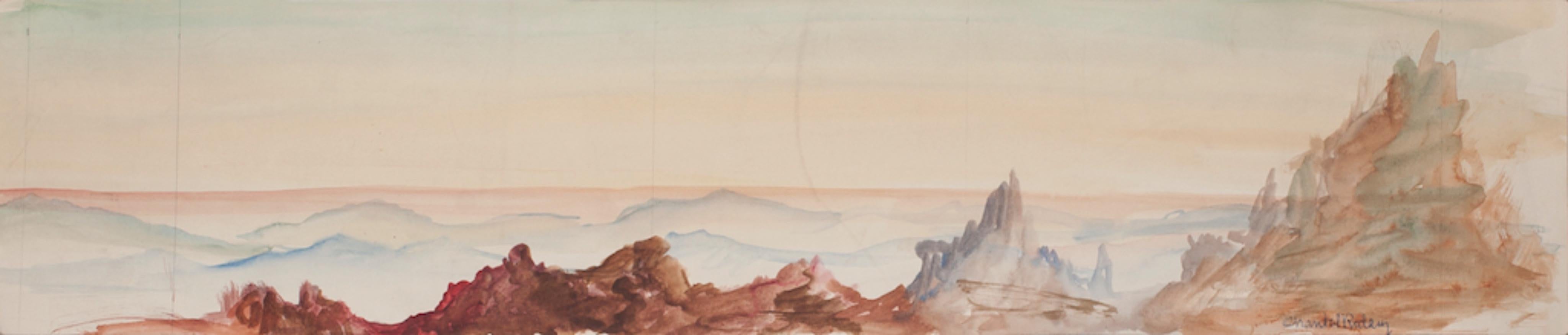 Unknown Landscape Art - Landscape - Original Watercolor signed "Chantau Reclan" - Early 20th Century