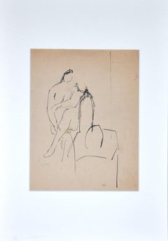 Female figure - Original Ink drawing by Herta Hausmann - 1940s 