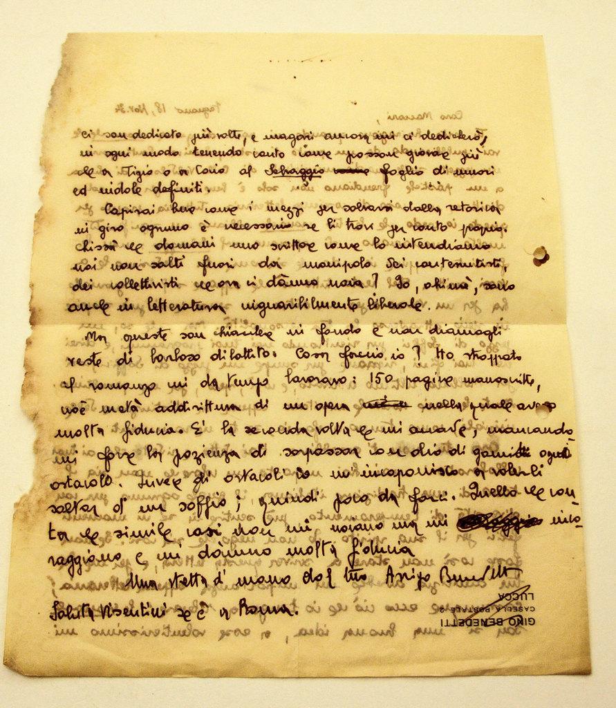 Letter by Arrigo Benedetti to Mino Maccari - 1934