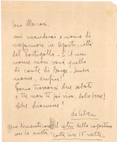 Brief von Libero De Libero an Mino Maccari – 1930er Jahre