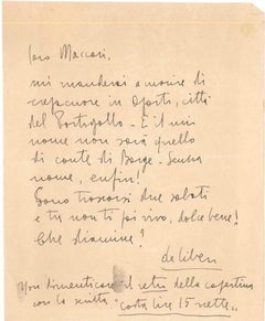 Carta de Libero De Libero a Mino Maccari - Años 30