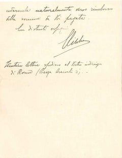 Letter by Libero De Libero to Countess Pecci Blunt - Late 1930s
