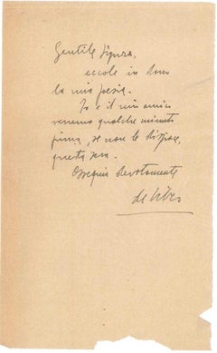 Letter by Libero De Libero - Mid-20th Century