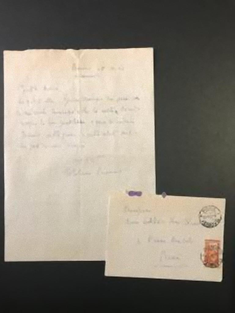 S. addressed to her "Dear Friend", the Countess Pecci Blunt. Rome, November 28, 1951. 21.29 cm. Includes letter envelope 16.11.5 cm. Perfect state.

Leonardo Sciascia describes him well as "the Italian writer who best represented the two Italian
