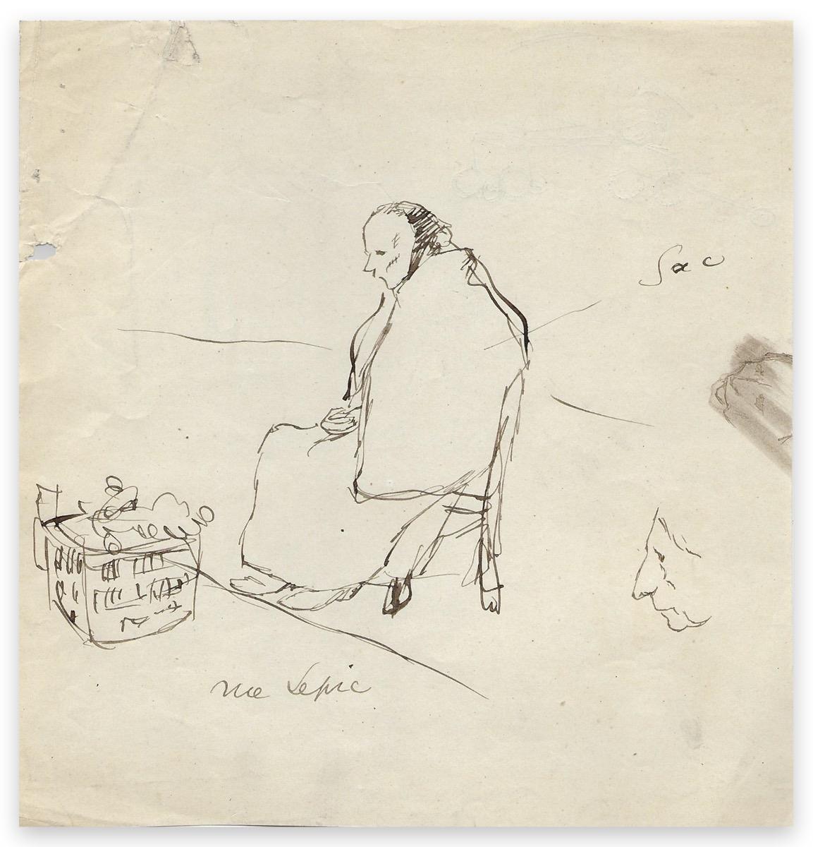 M.me Lepic - Encre originale de Chas Laborde - Début du 20e siècle