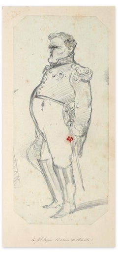 The General….Baron de Brielhe - Pencil by E. O. Wauquier - Mid-19th Century