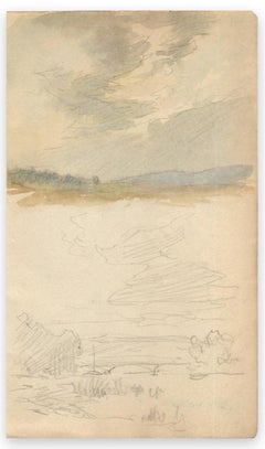 Landscape- Original Watercolor/Graphite by L.-C. Willaume - Early 20th Century