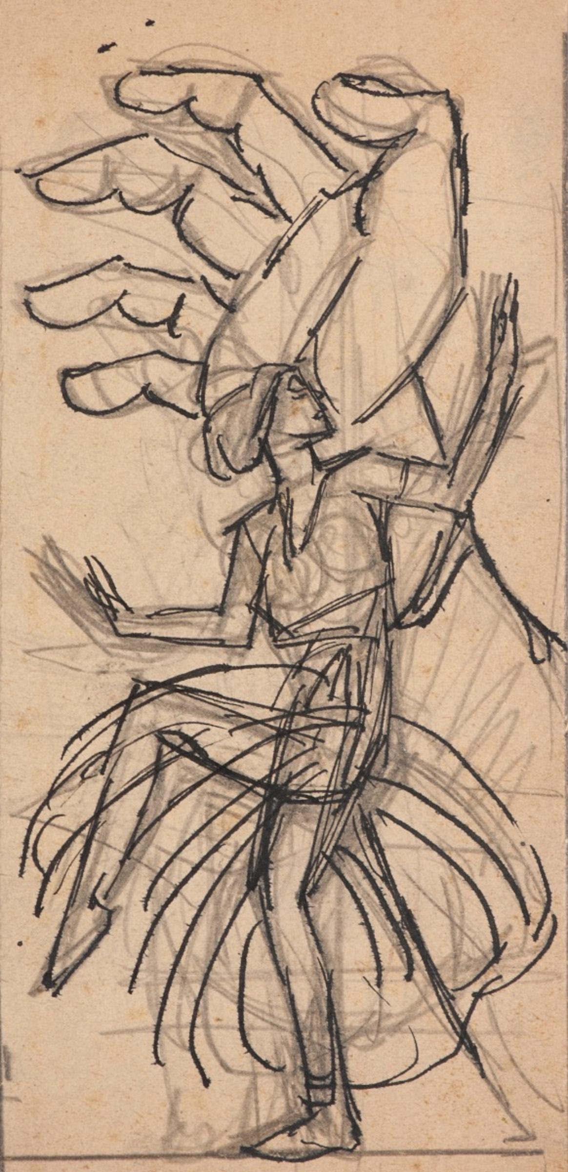 Gabriele Galantara Figurative Art - Satiric Scene for L'Asino - Original Drawing by G. Galantara -Early 20th Century