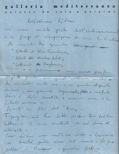 Carta autógrafa de agradecimiento de Renato Guttuso - 1937 ca.