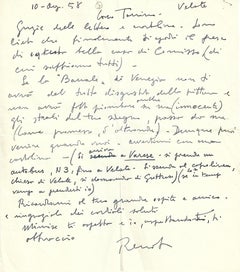 Two Autograph Letters by Renato Guttuso - 1958