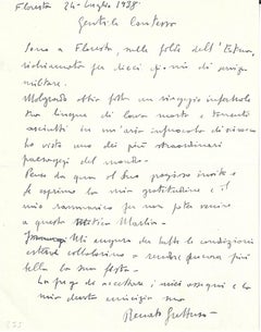 Pareja de cartas autógrafas de Renato Guttuso - 1938