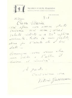 Autograph Letter by Vittorio Gassmann - 1950s