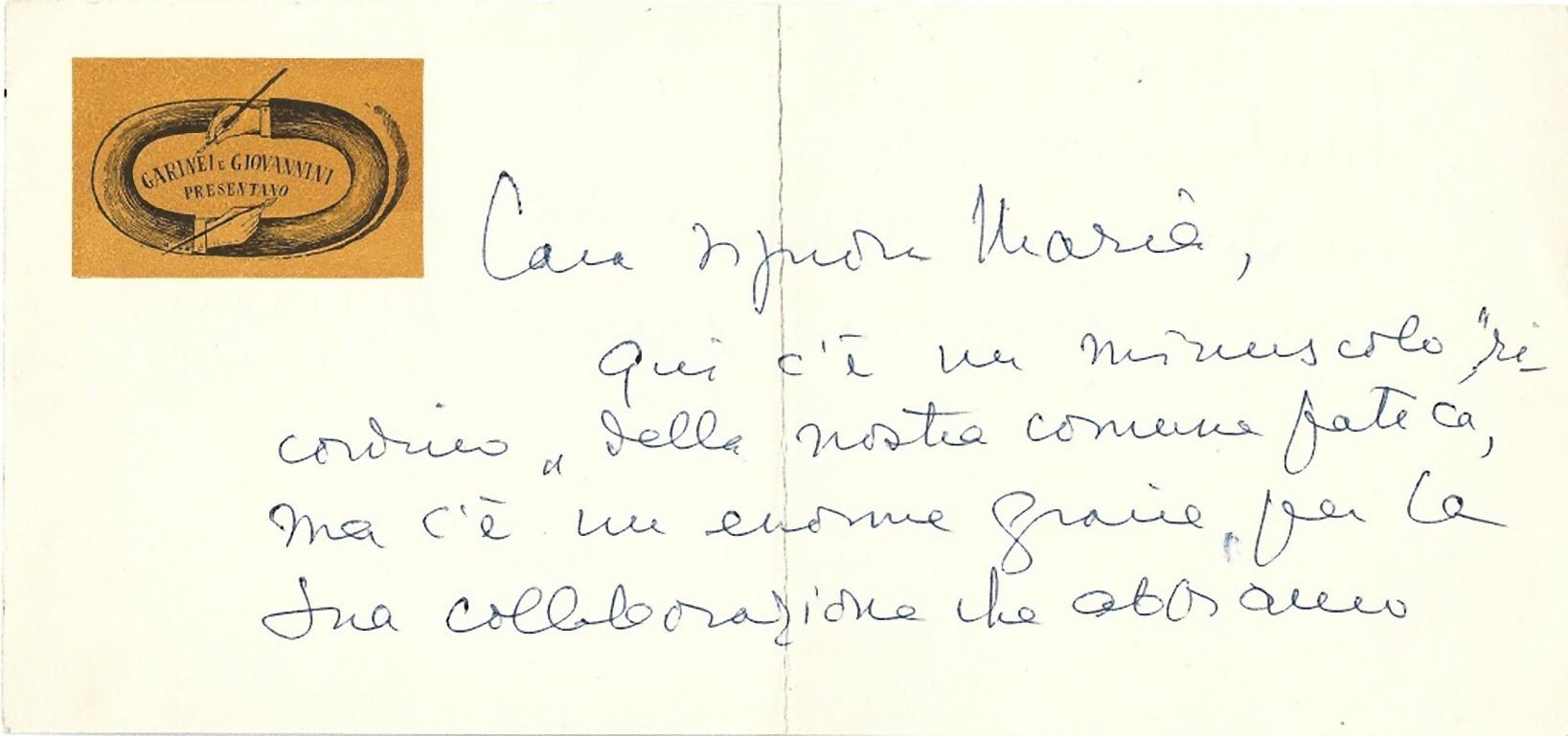 Autograph Card by Garinei and Giovannini - 1950s