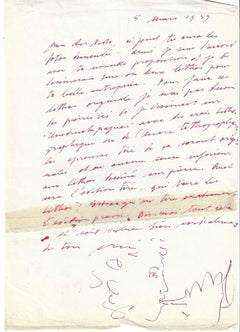 Autograph Letter with Original Sketch by Hans Erni - 1949