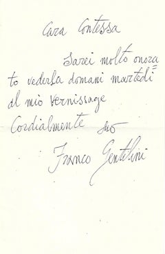 Invitation Letter by Franco Gentilini - 1950s