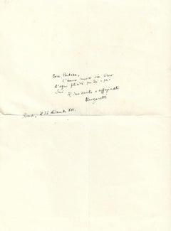 Vintage Happy New Year Ungaretti's Autograph - 1934