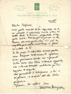 Bedeutender Brief von Bompiani - 1930er Jahre