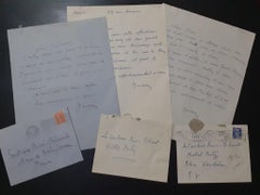 Set of Autograph Letters by Etienne Drian - 1950s