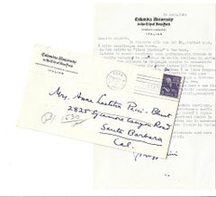 École américaine - Autographe de Giuseppe Prezzolini - 1941