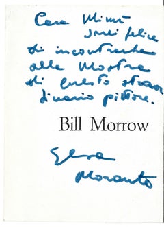 Morrow's Leaflet with Autograph by Elsa Morante - 1962