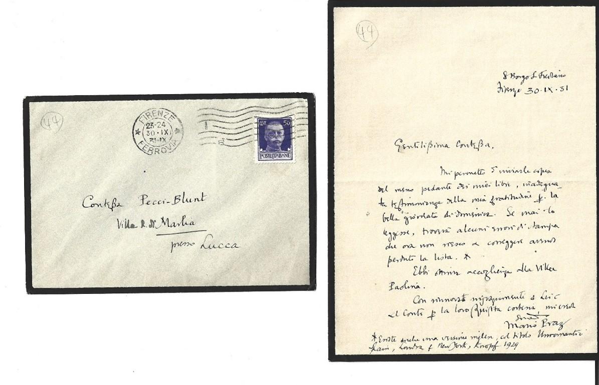Corrispondenza di Mario Praz - Anni '30 in vendita 1