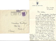 3 Autographen von Mario Praz über Paul Oppé - 1950er Jahre