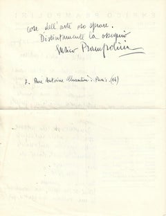 Carta autógrafa de Enrico Prampolini - 1935