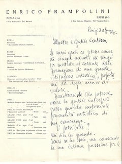 Autograph Letter by Enrico Prampolini - 1935