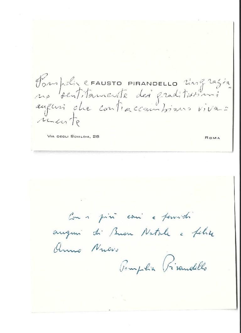 Conjunto de autógrafos de Fausto Pirandello - Años 30-50 en venta 2