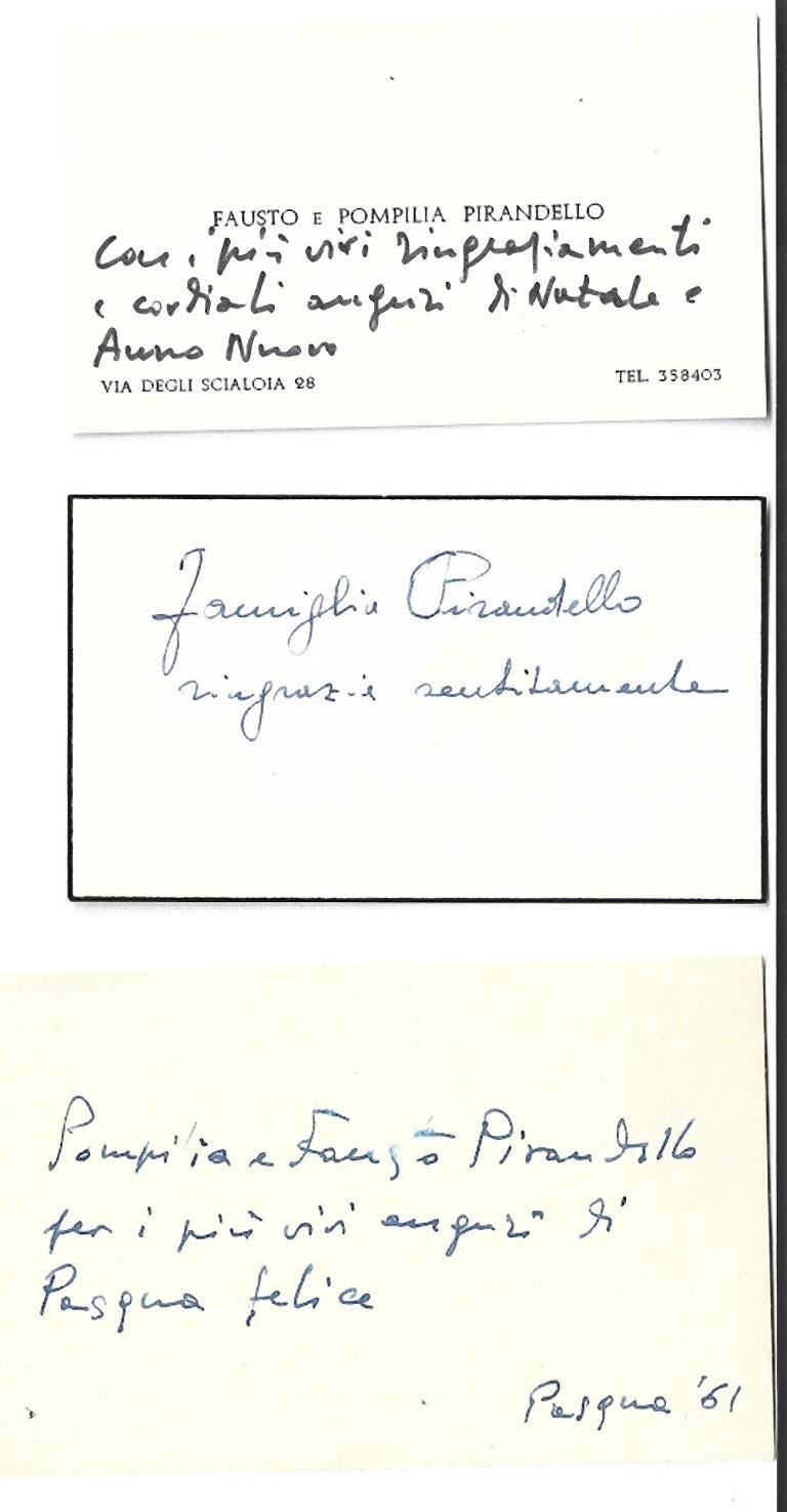Conjunto de autógrafos de Fausto Pirandello - Años 30-50 en venta 1