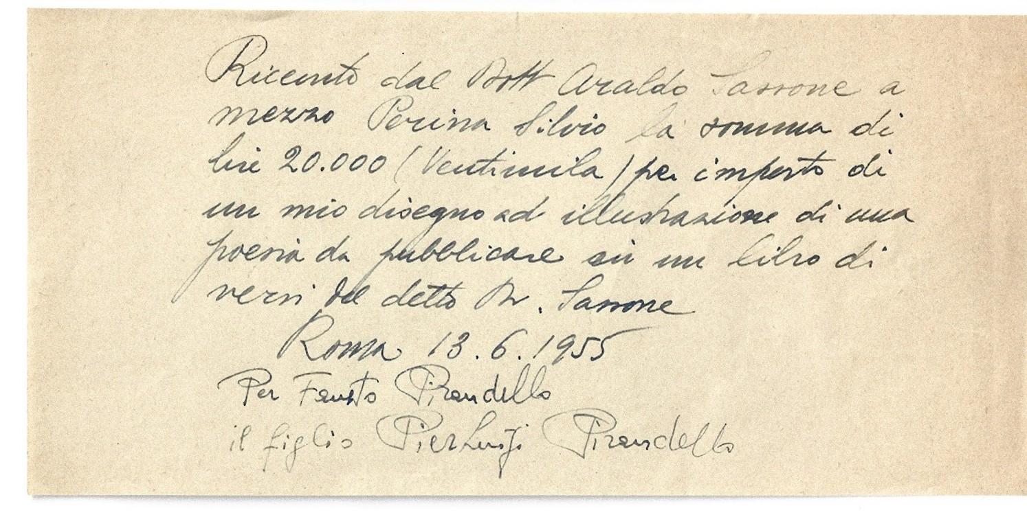 Conjunto de autógrafos de Fausto Pirandello - Años 30-50 en venta 3