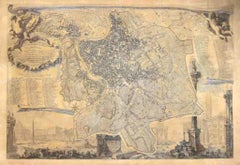 Map Of Rome - Original Etching by Giovanni Battista Nolli - 1848