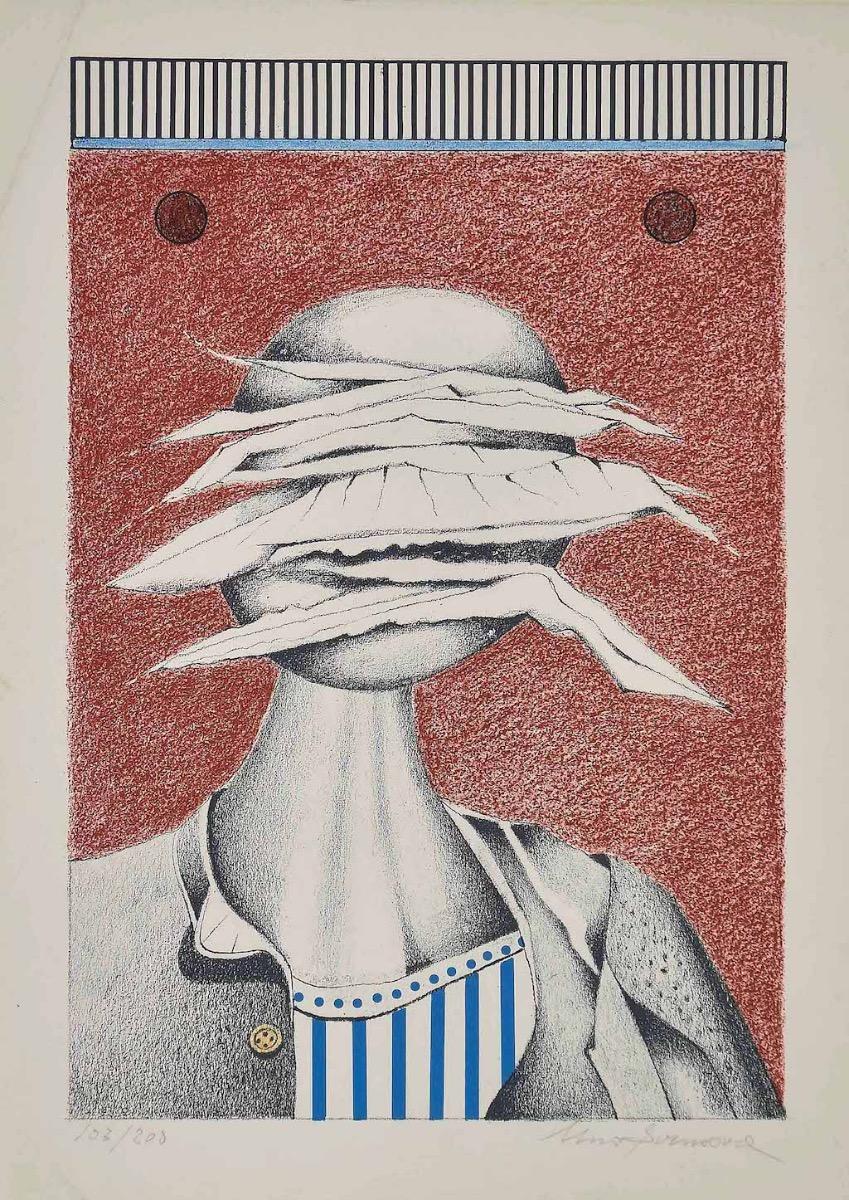 Man Head is an original lithography artwork realized by Uno Svensson (1929 - 2012), Hand-signed on the lower right, numbered, on the lower left, edition of 103/208 prints.

Applied on a Passepartout; 48 x 32

In very good conditions. 

The artwork