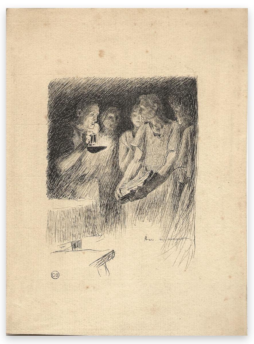 Auguste François-Marie Gorguet Figurative Art – Figuren – Bleistiftzeichnung von Auguste Franois-Marie Gorguet – Anfang des 20. Jahrhunderts