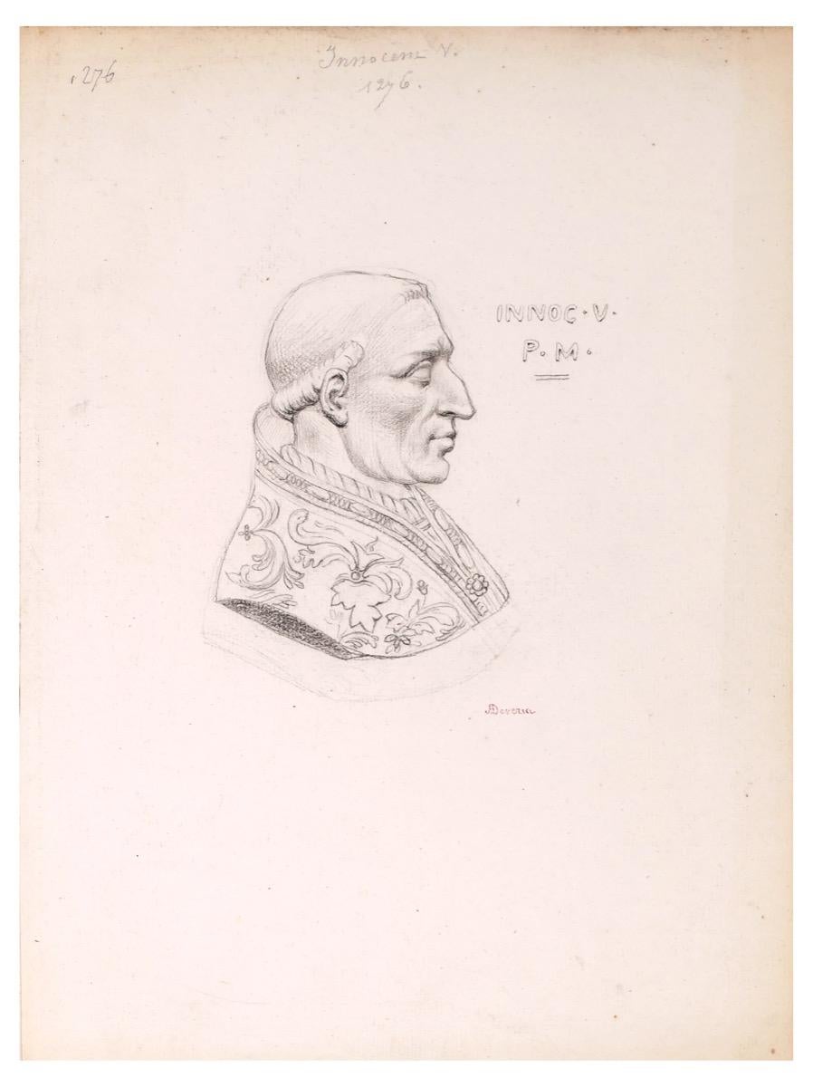 Innocem V - Original Pencil by Achille Deveria - 19th Century