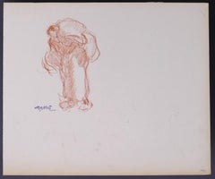 Woman Carrying the Burden - Original Drawing by G. Gôbo - Early 20th Century